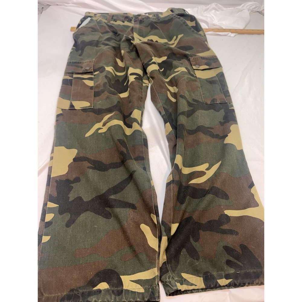 Northwest Territory Pants Men's Large Cargo Woodland Camo Hunting Adjustable VTG